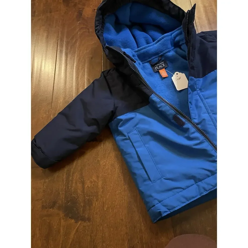 The Children's Place Boys Jacket 18-24 Months Blue fleece lining zip front